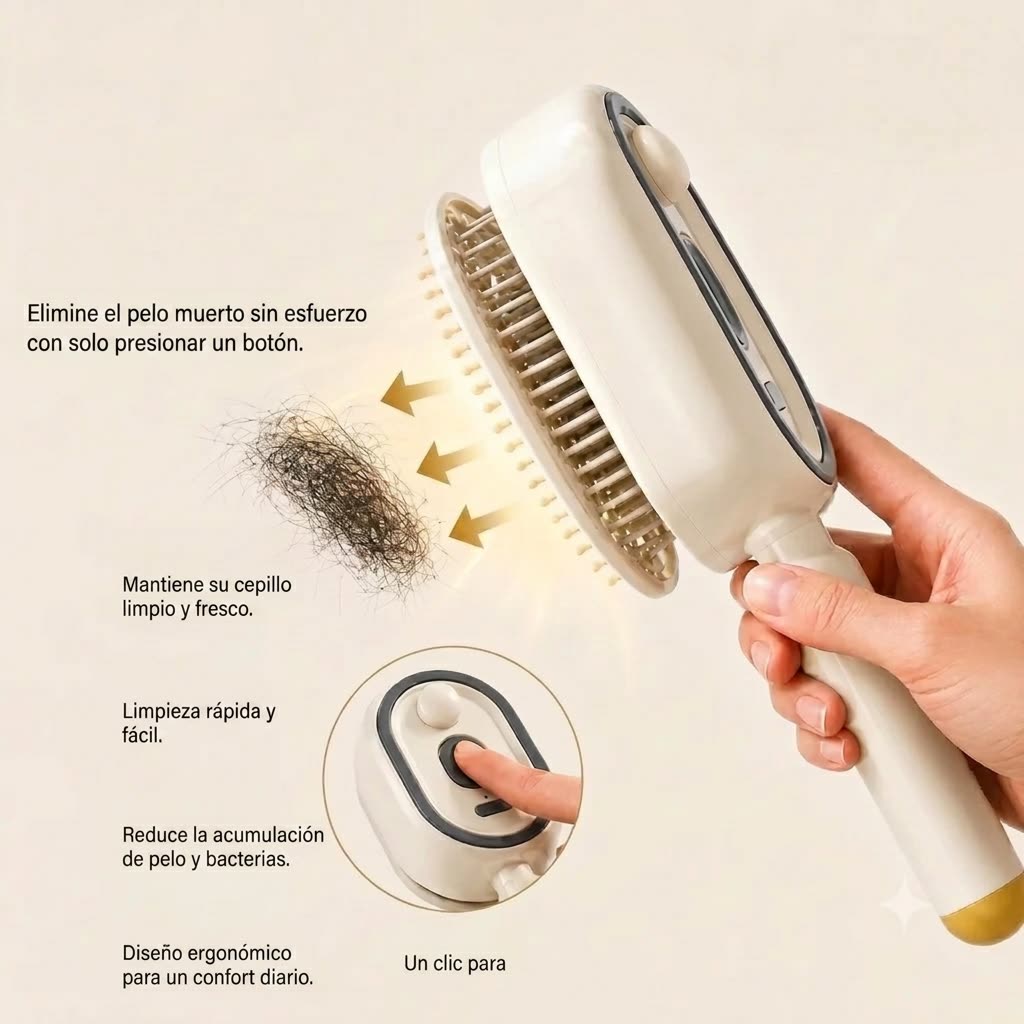 Auto-nettoyante : un clic et les cheveux tombent