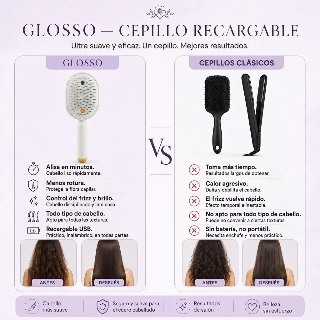 Glosso vs brosses classiques et lisseur